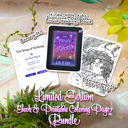 The King of Nothing - Romantic Comedy Ebook & Printable Coloring Page Bundle