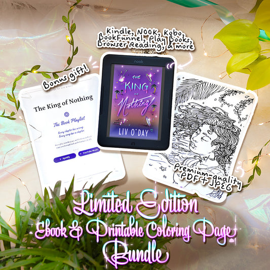 The King of Nothing - Romantic Comedy Ebook & Printable Coloring Page Bundle