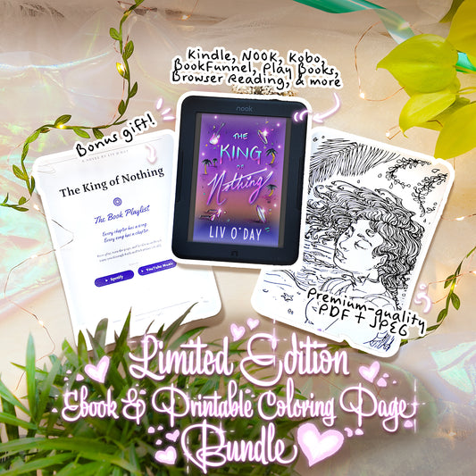 The King of Nothing - Romantic Comedy Ebook & Printable Coloring Page Bundle
